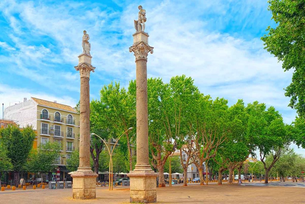 Columnas en la Alameda de Hercules en Sevilla